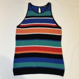 Worth New York Knit‎ Yarn Multi Color Cotton Tank Top Size S